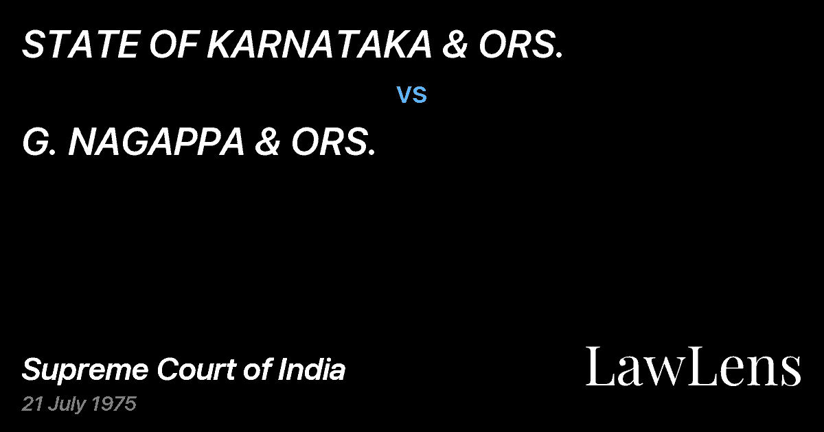 Preview image for STATE OF KARNATAKA & ORS. vs. G. NAGAPPA & ORS.