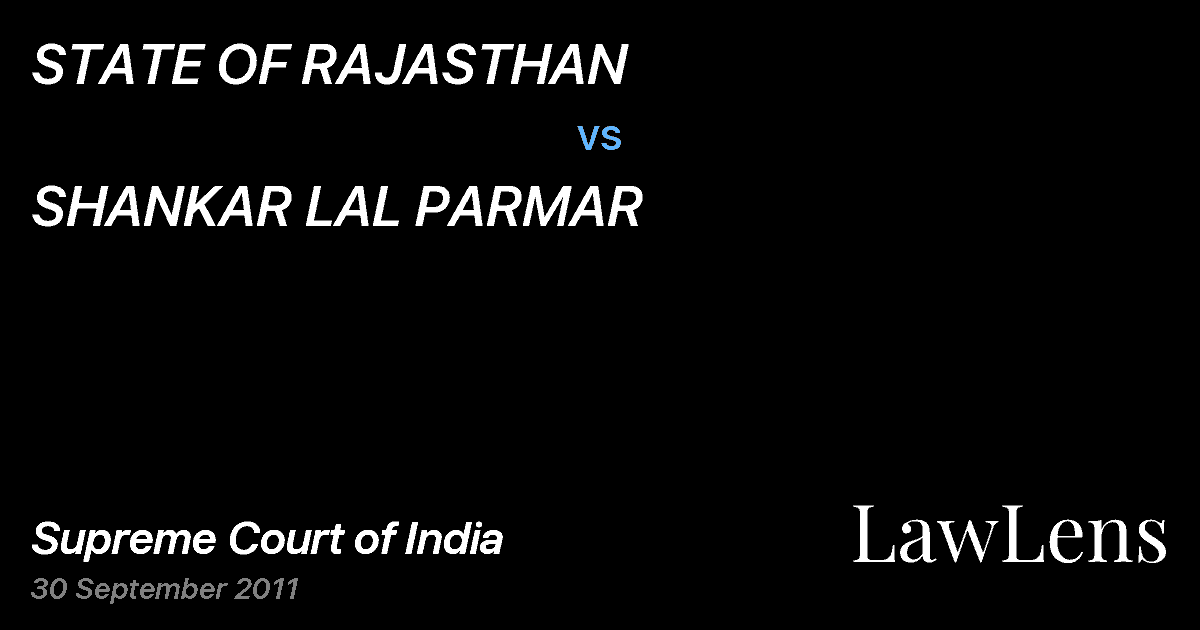 Preview image for STATE OF RAJASTHAN vs. SHANKAR LAL PARMAR