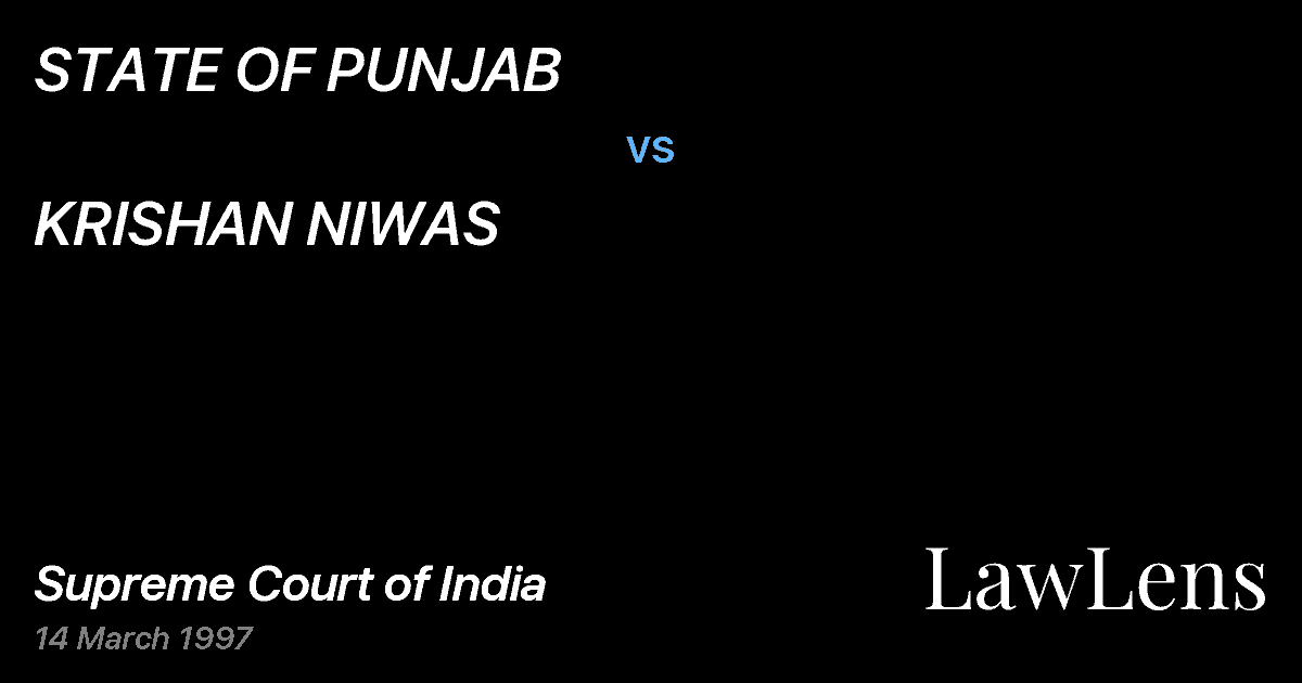 Preview image for STATE OF PUNJAB vs. KRISHAN NIWAS