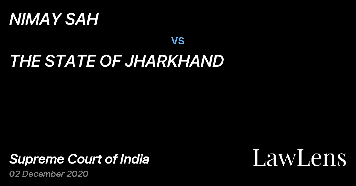 Preview image for NIMAY SAH vs. THE STATE OF JHARKHAND