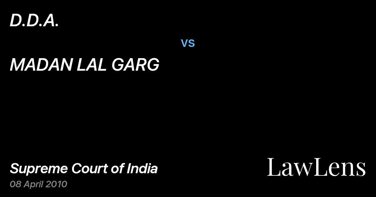 Preview image for D.D.A. vs. MADAN LAL GARG