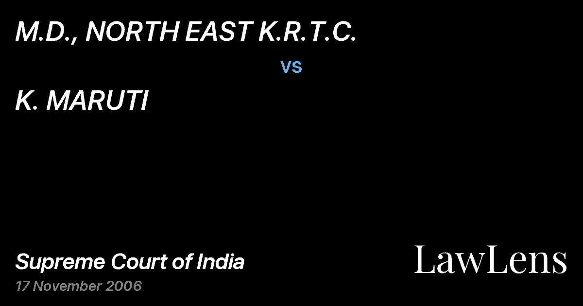 Preview image for M.D., NORTH EAST K.R.T.C. vs. K. MARUTI