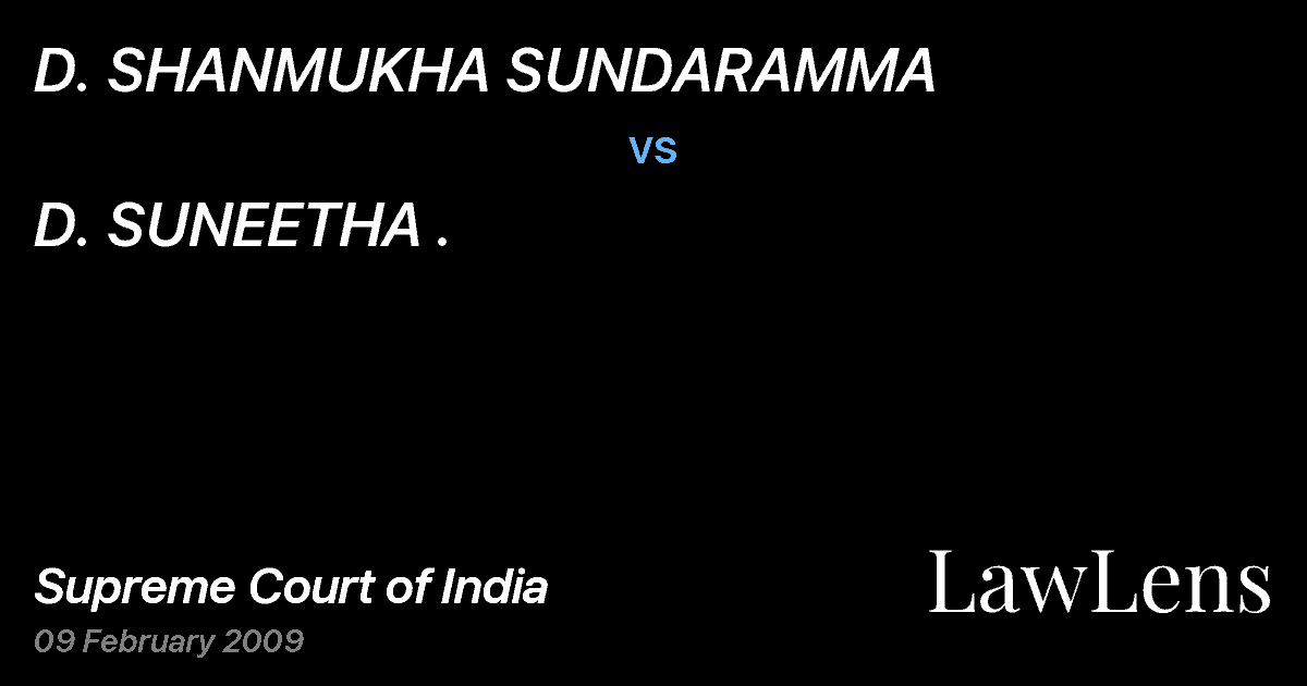 Preview image for D. SHANMUKHA SUNDARAMMA vs. D. SUNEETHA .