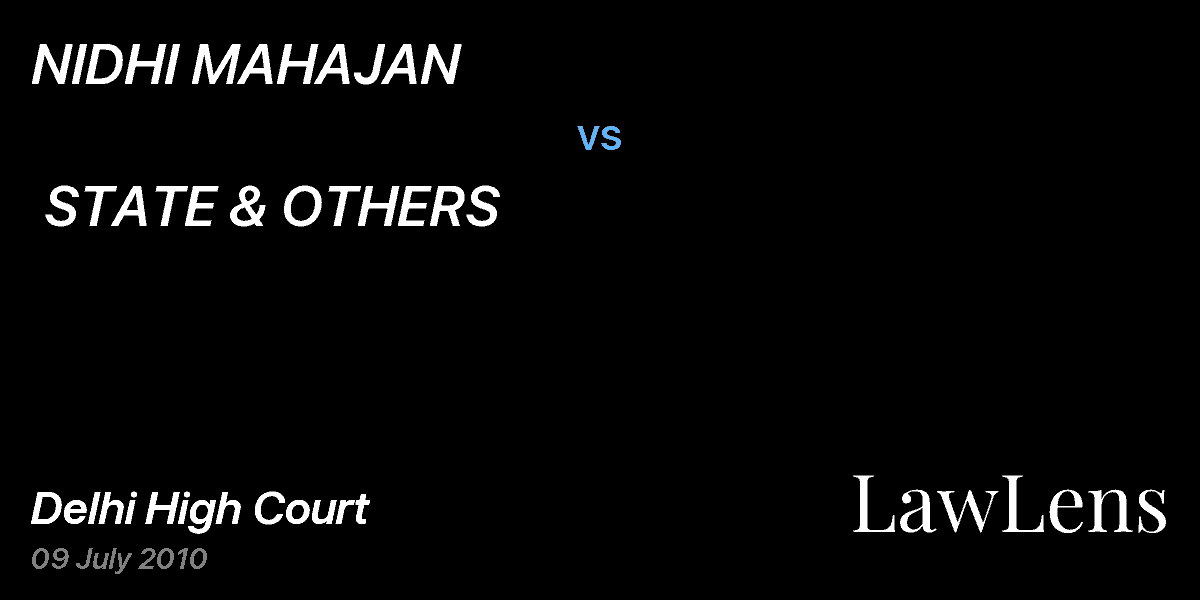 Preview image for NIDHI MAHAJAN  vs.  STATE & OTHERS