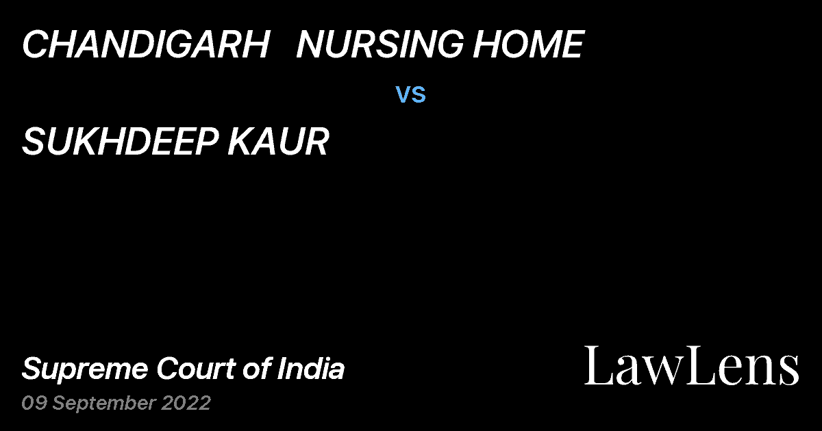 Preview image for CHANDIGARH   NURSING HOME vs. SUKHDEEP KAUR