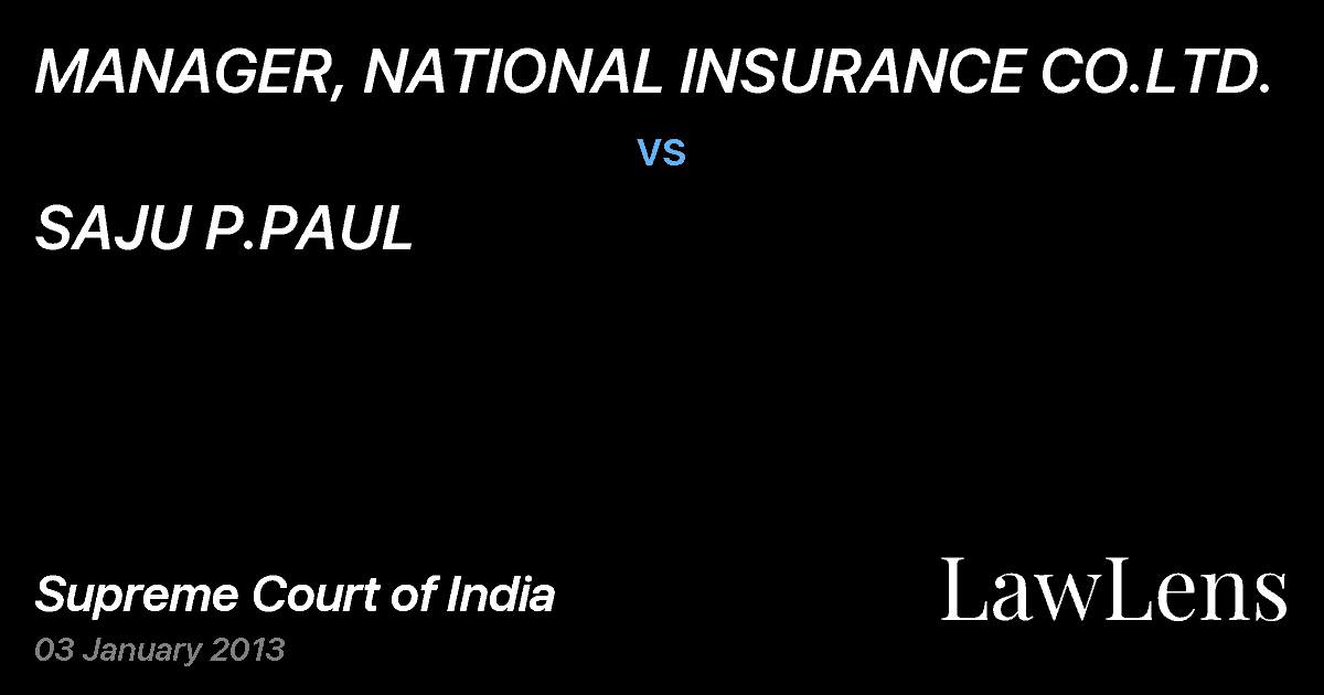 Preview image for MANAGER, NATIONAL INSURANCE CO.LTD. vs. SAJU P.PAUL