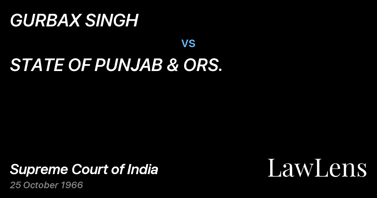 Preview image for GURBAX SINGH vs. STATE OF PUNJAB & ORS.