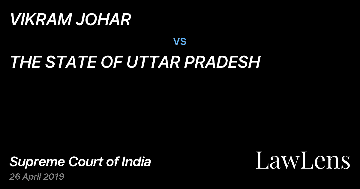 Preview image for VIKRAM JOHAR vs. THE STATE OF UTTAR PRADESH