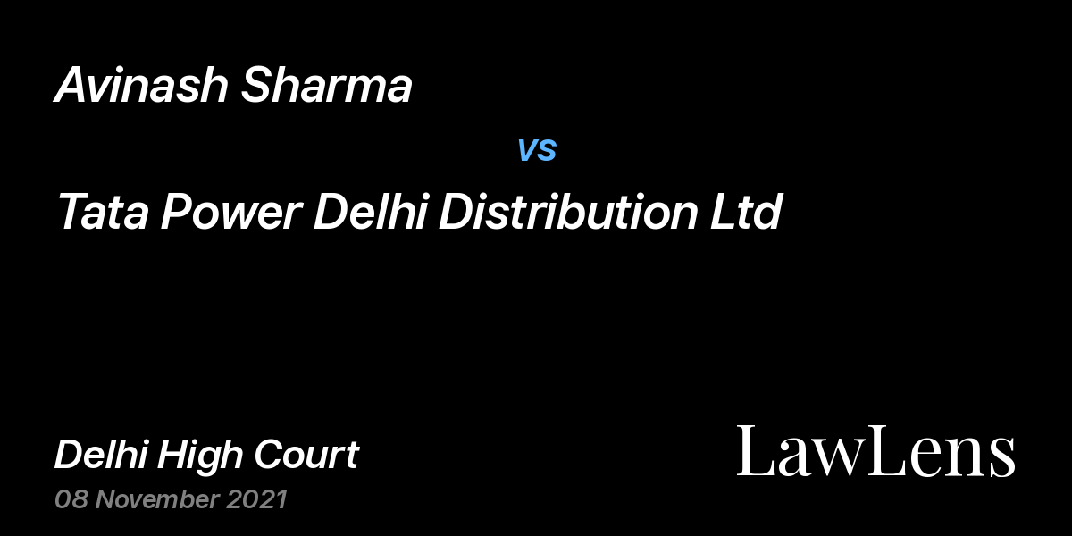 Preview image for Avinash Sharma vs. Tata Power Delhi Distribution Ltd