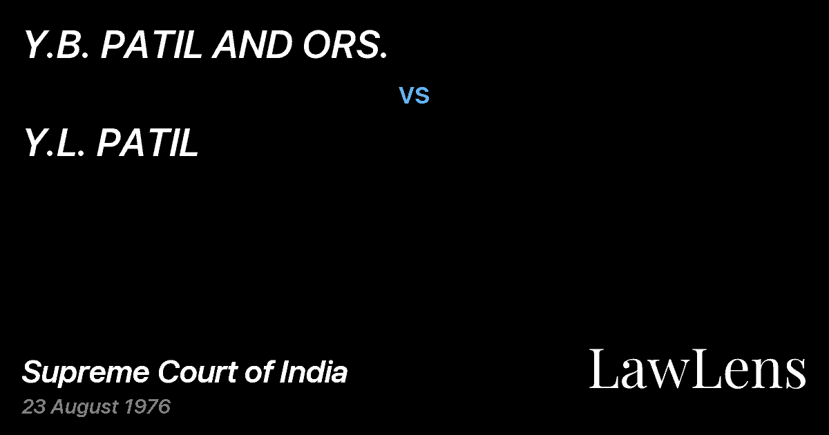Preview image for Y.B. PATIL AND ORS. vs. Y.L. PATIL