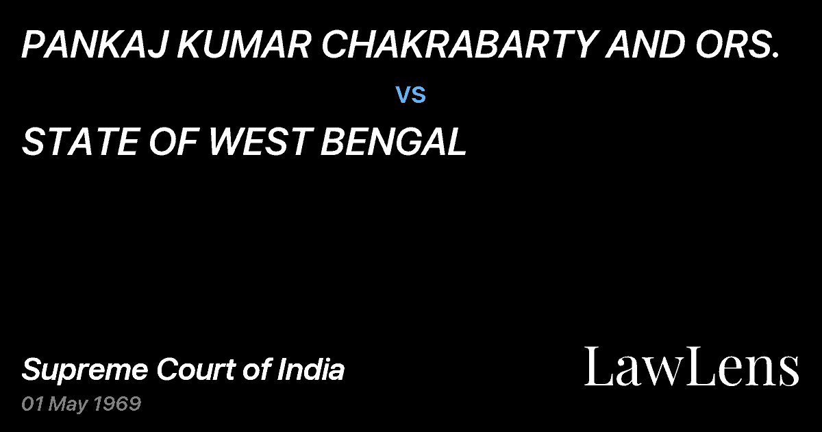 Preview image for PANKAJ KUMAR CHAKRABARTY AND ORS. vs. STATE OF WEST BENGAL