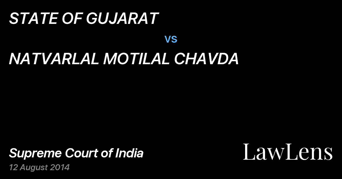 Preview image for STATE OF GUJARAT vs. NATVARLAL MOTILAL CHAVDA