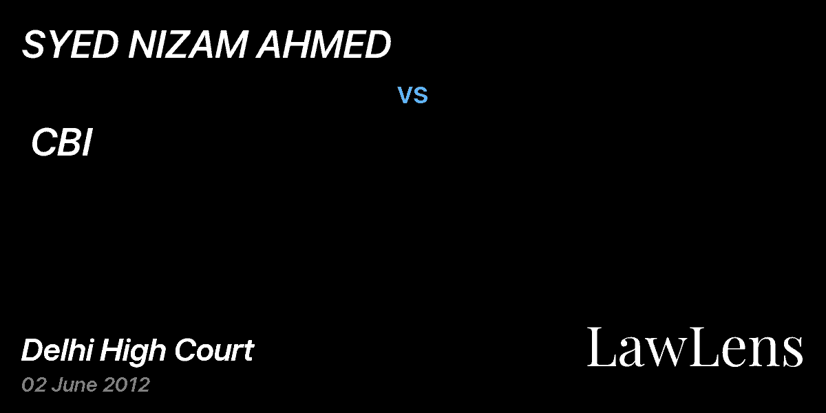 Preview image for SYED NIZAM AHMED vs. CBI