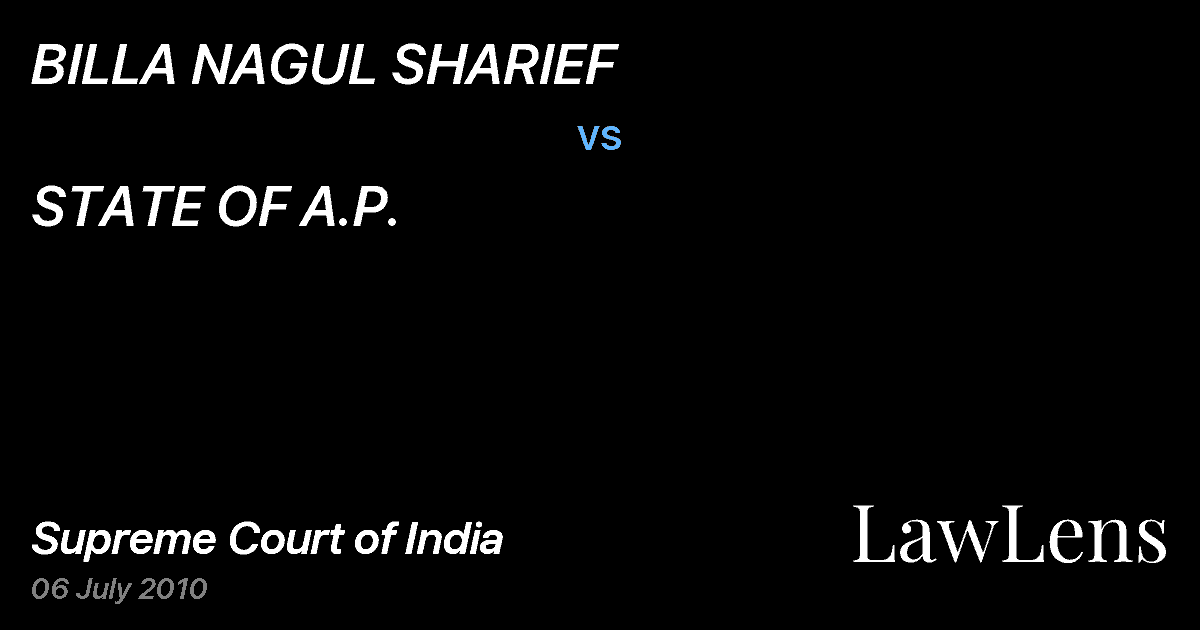 Preview image for BILLA NAGUL SHARIEF vs. STATE OF A.P.