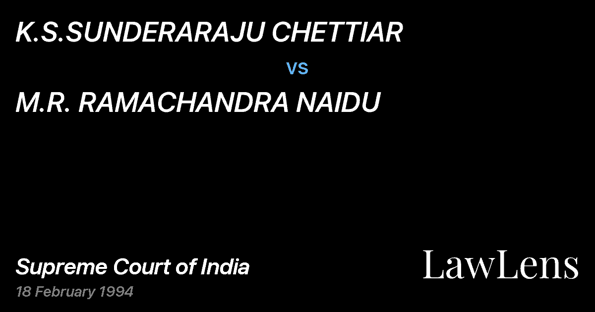 Preview image for K.S.SUNDERARAJU CHETTIAR vs. M.R. RAMACHANDRA NAIDU