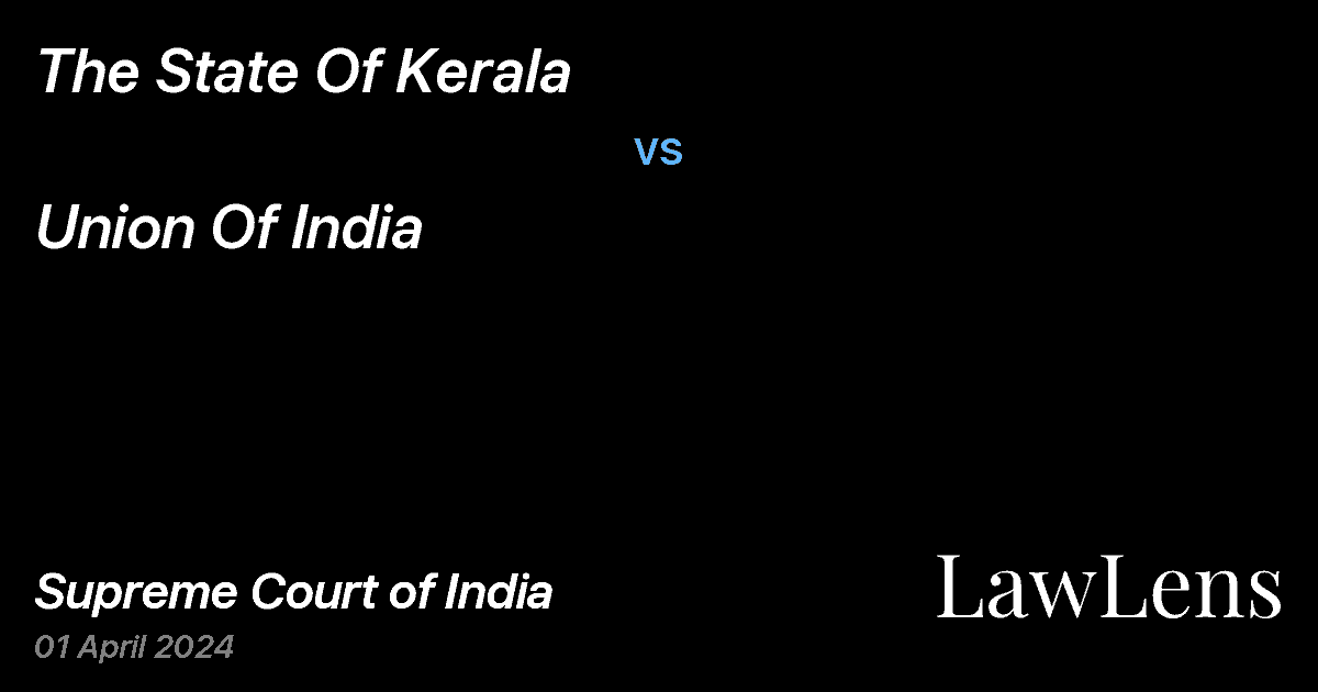 Preview image for The State Of Kerala vs. Union Of India