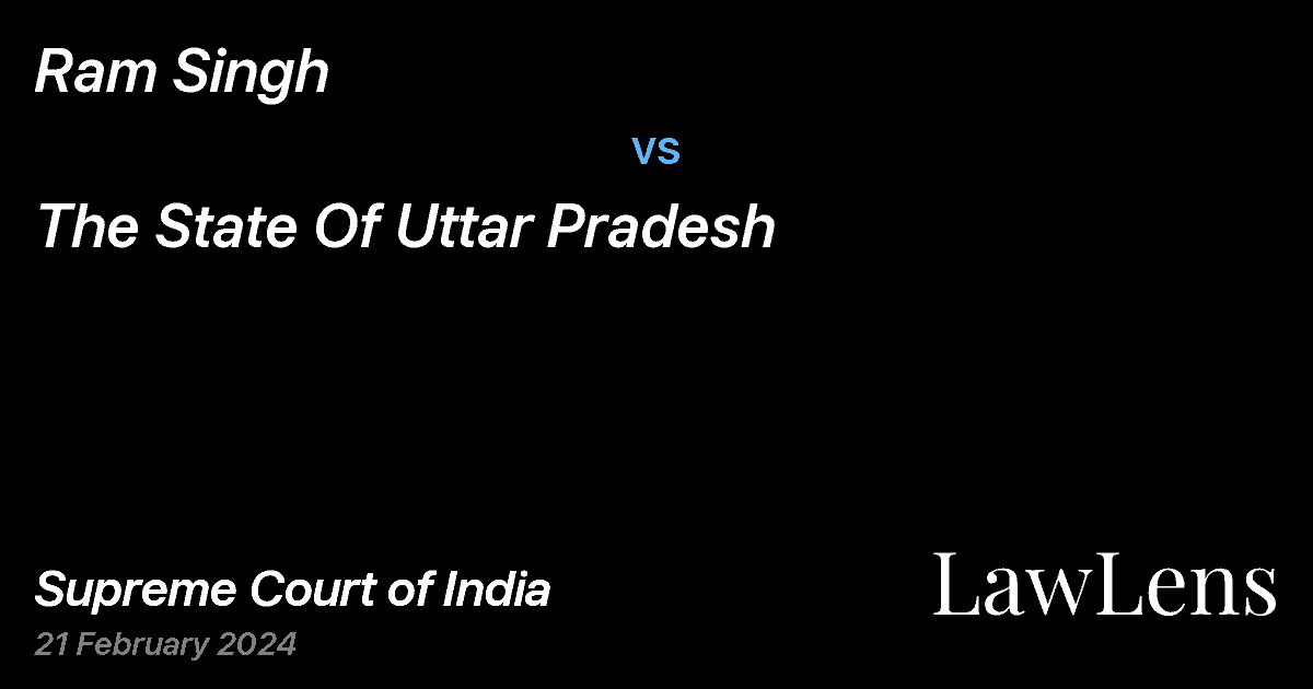 Preview image for Ram Singh vs. The State Of Uttar Pradesh
