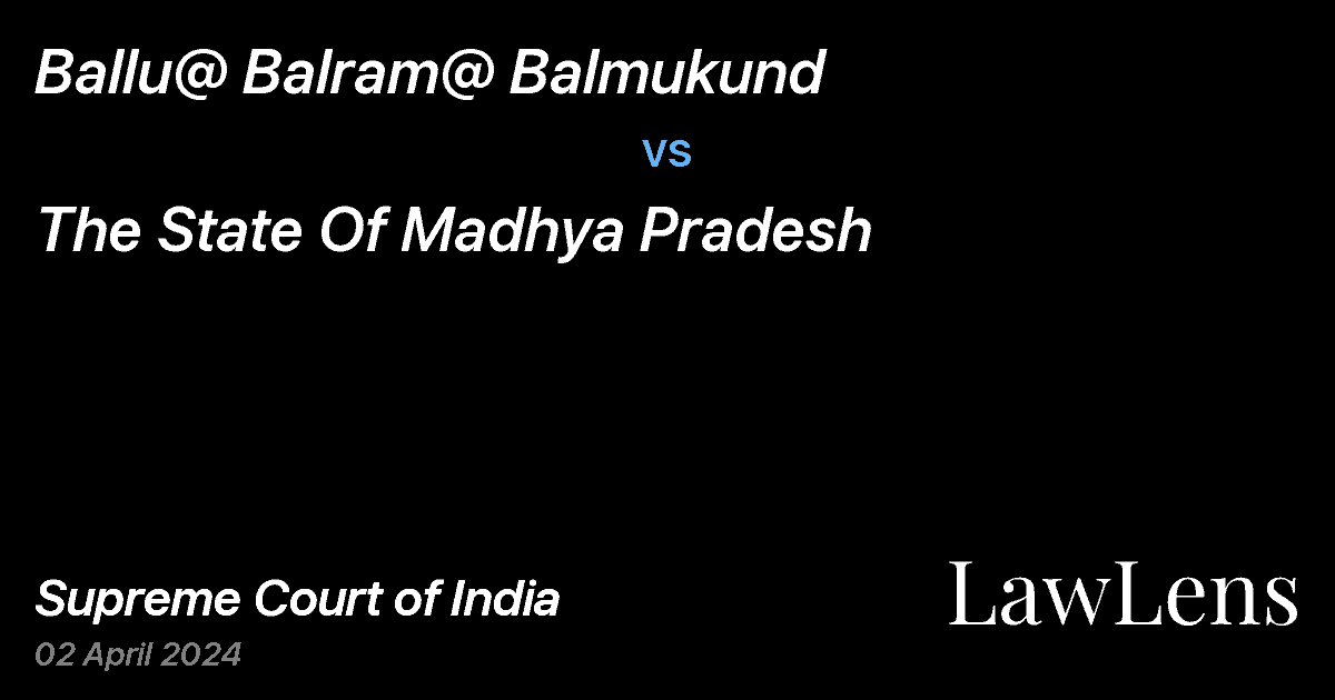 Preview image for Ballu@ Balram@ Balmukund vs. The State Of Madhya Pradesh