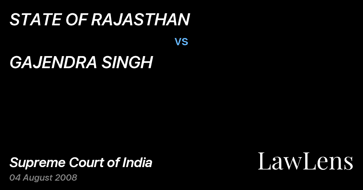 Preview image for STATE OF RAJASTHAN vs. GAJENDRA SINGH