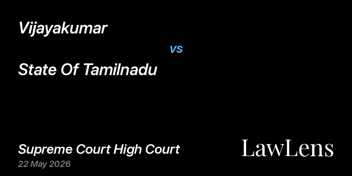Preview image for Vijayakumar vs. State Of Tamilnadu