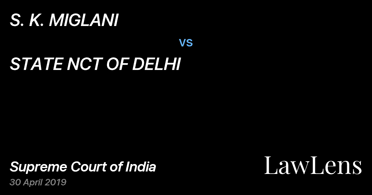 Preview image for S. K. MIGLANI vs. STATE NCT OF DELHI