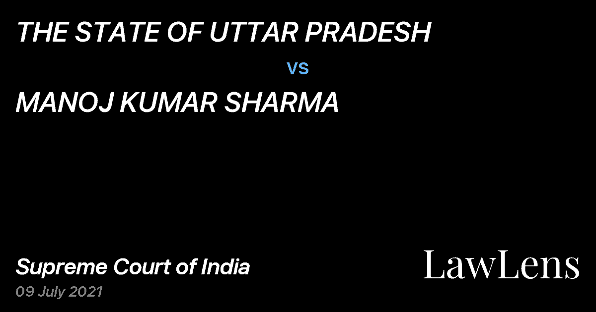 Preview image for THE STATE OF UTTAR PRADESH vs. MANOJ KUMAR SHARMA