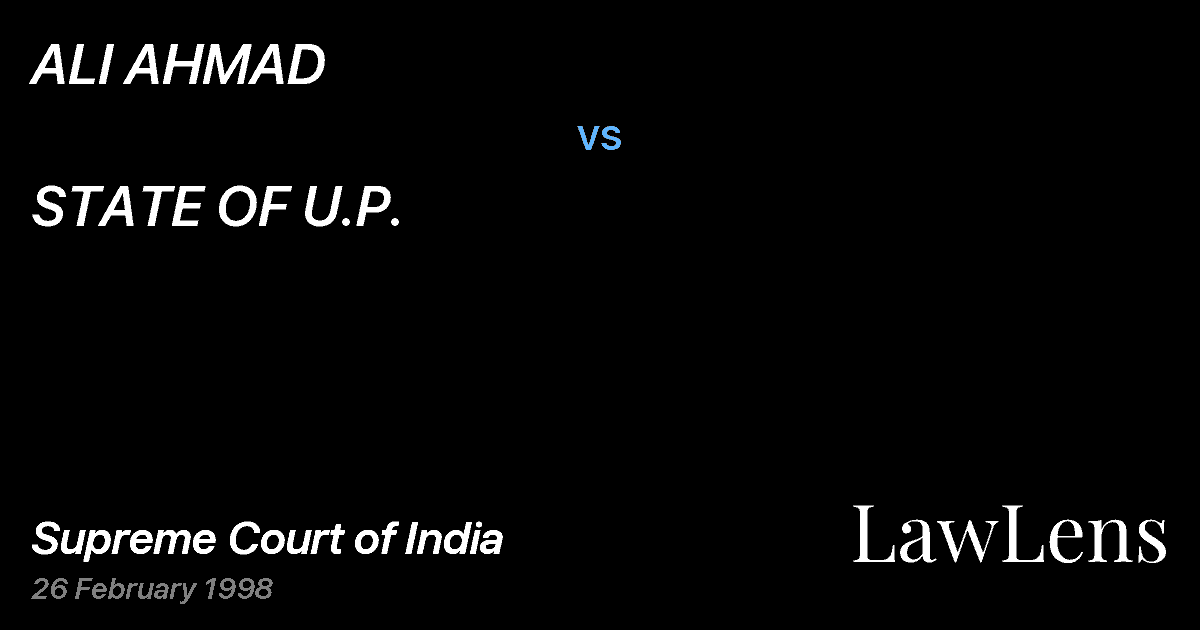 Preview image for ALI AHMAD vs. STATE OF U.P.