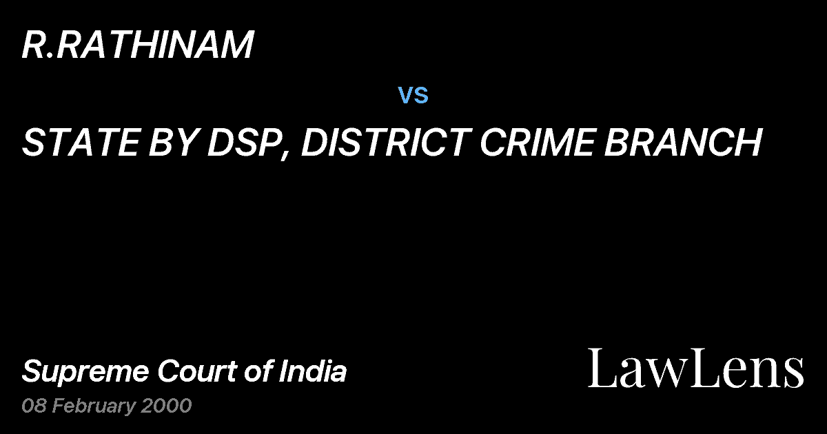 Preview image for R.RATHINAM vs. STATE BY DSP, DISTRICT CRIME BRANCH