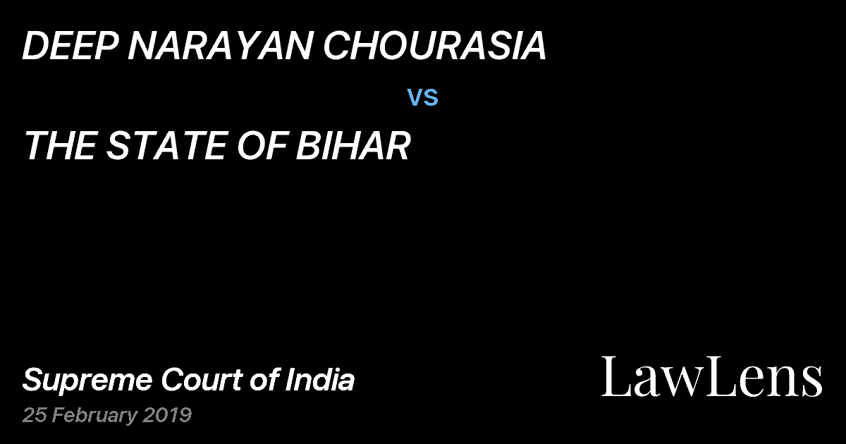 Preview image for DEEP NARAYAN CHOURASIA vs. THE STATE OF BIHAR
