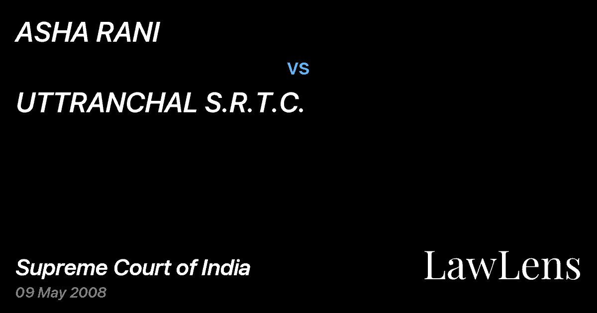 Preview image for ASHA RANI vs. UTTRANCHAL S.R.T.C.