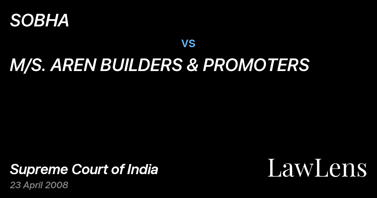 Preview image for SOBHA vs. M/S. AREN BUILDERS & PROMOTERS