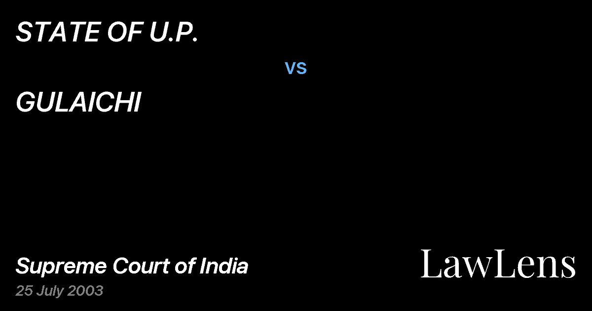 Preview image for STATE OF U.P. vs. GULAICHI