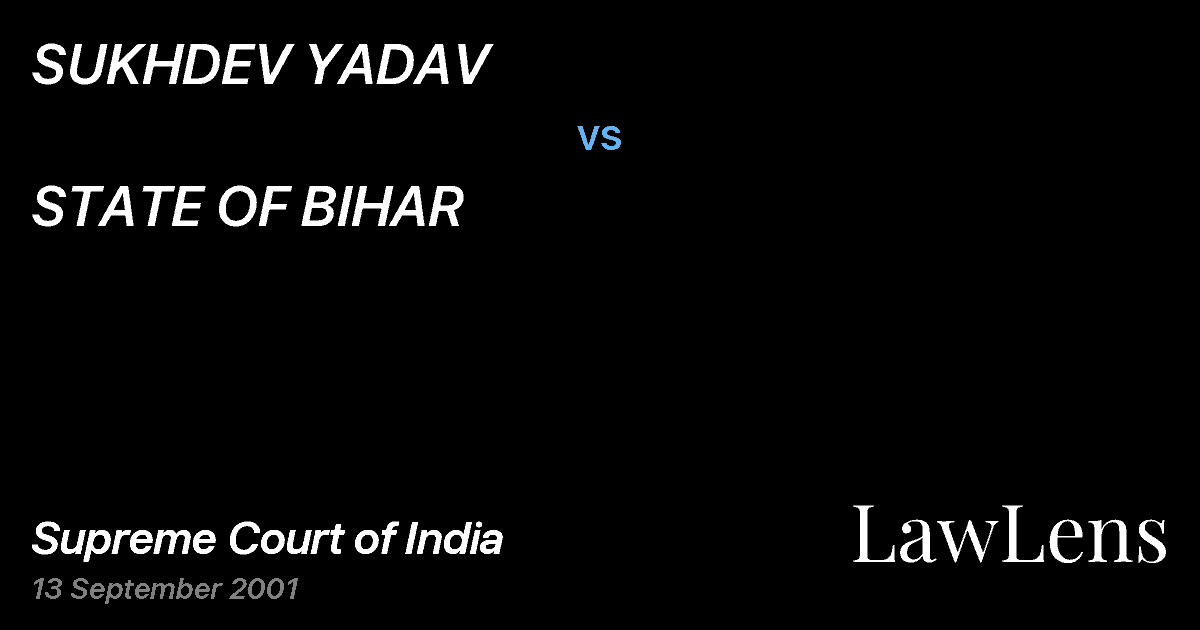 Preview image for SUKHDEV YADAV vs. STATE OF BIHAR