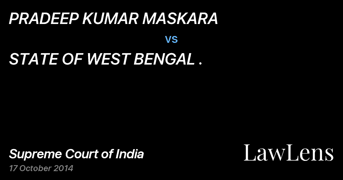Preview image for PRADEEP KUMAR MASKARA vs. STATE OF WEST BENGAL .