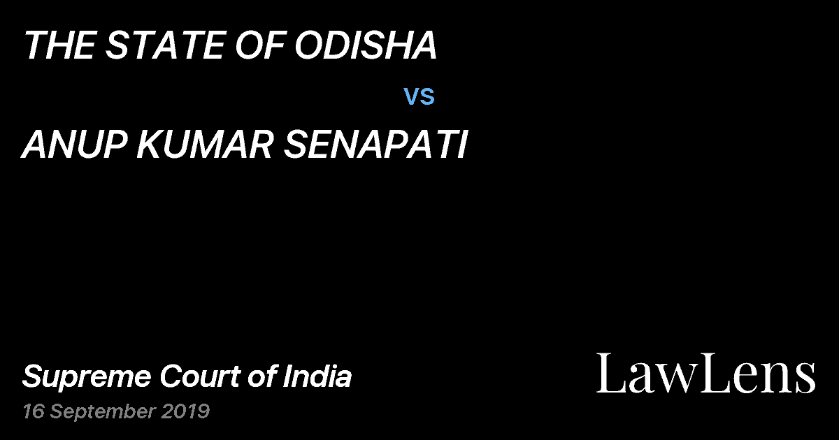 Preview image for THE STATE OF ODISHA vs. ANUP KUMAR SENAPATI