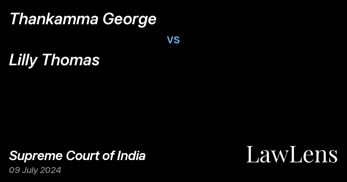 Preview image for THANKAMMA GEORGE vs. LILLY THOMAS