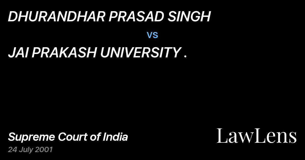 Preview image for DHURANDHAR PRASAD SINGH vs. JAI PRAKASH UNIVERSITY .