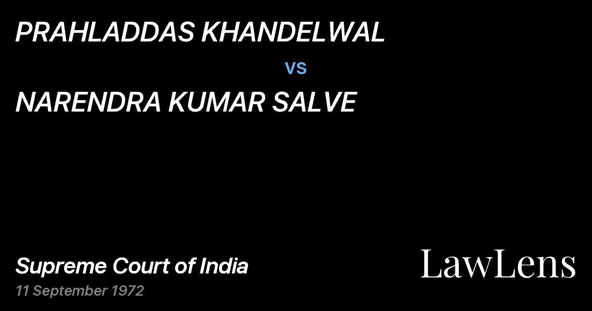 Preview image for PRAHLADDAS KHANDELWAL vs. NARENDRA KUMAR SALVE
