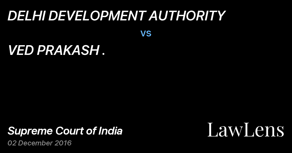 Preview image for DELHI DEVELOPMENT AUTHORITY vs. VED PRAKASH .