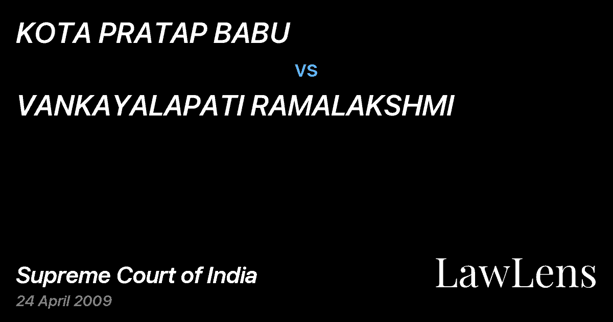 Preview image for KOTA PRATAP BABU vs. VANKAYALAPATI RAMALAKSHMI