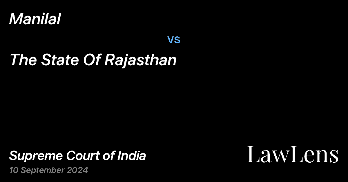 Preview image for Manilal vs. The State Of Rajasthan