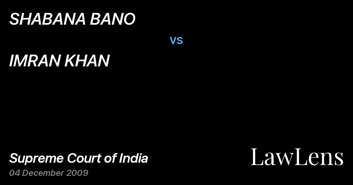 Preview image for SHABANA BANO vs. IMRAN KHAN
