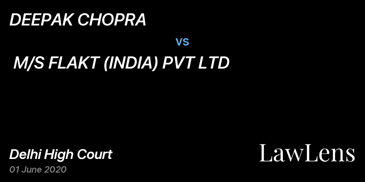 Preview image for DEEPAK CHOPRA  vs.  M/S FLAKT (INDIA) PVT LTD