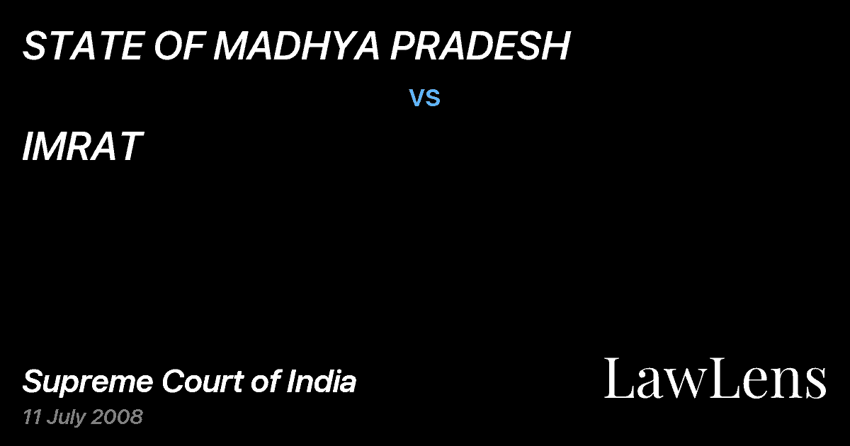 Preview image for STATE OF MADHYA PRADESH vs. IMRAT