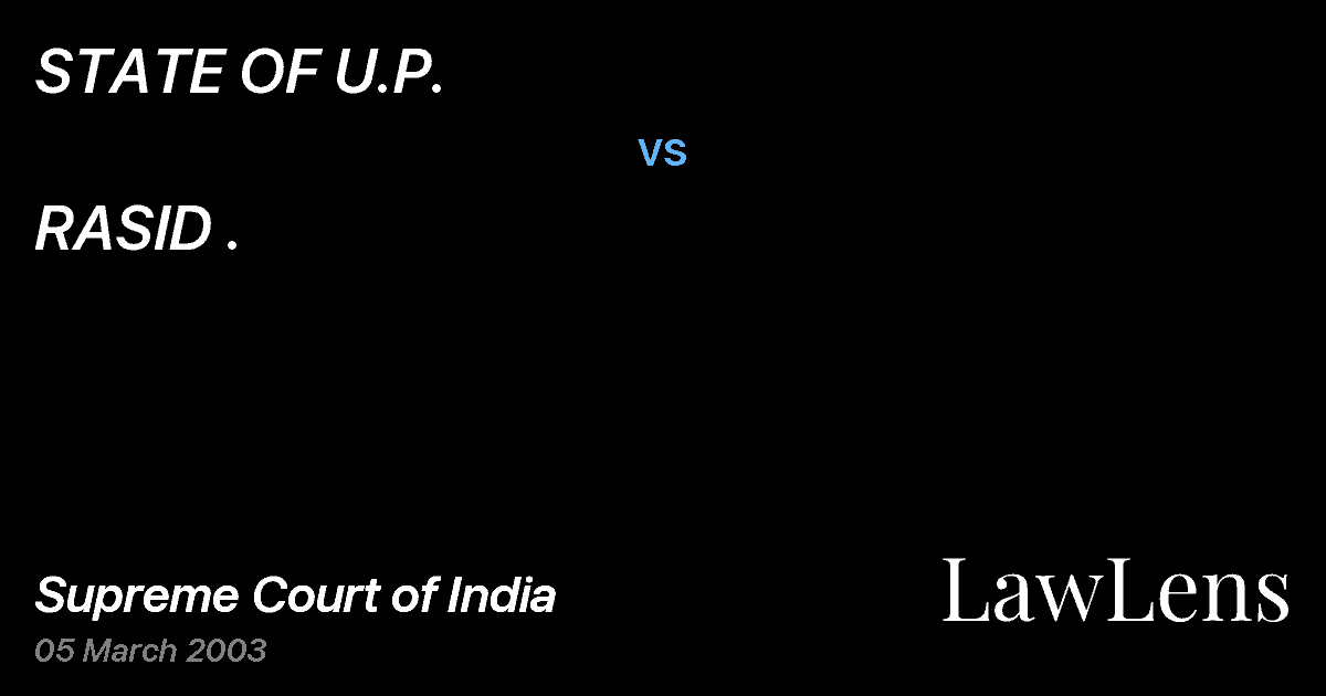 Preview image for STATE OF U.P. vs. RASID .