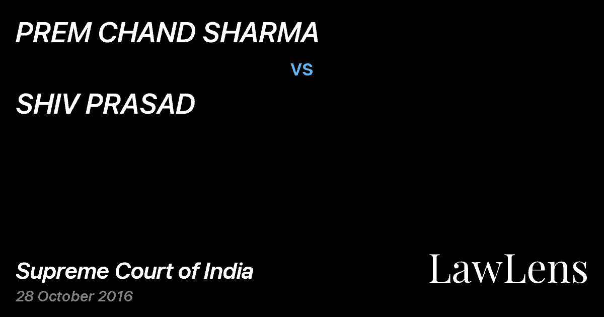 Preview image for PREM CHAND SHARMA vs. SHIV PRASAD
