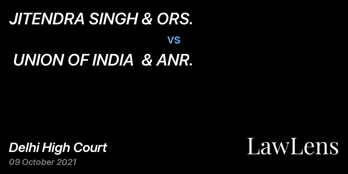 Preview image for JITENDRA SINGH & ORS.  vs.  UNION OF INDIA  & ANR.