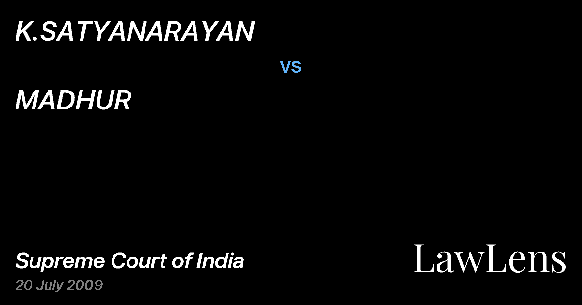 Preview image for K.SATYANARAYAN vs. MADHUR