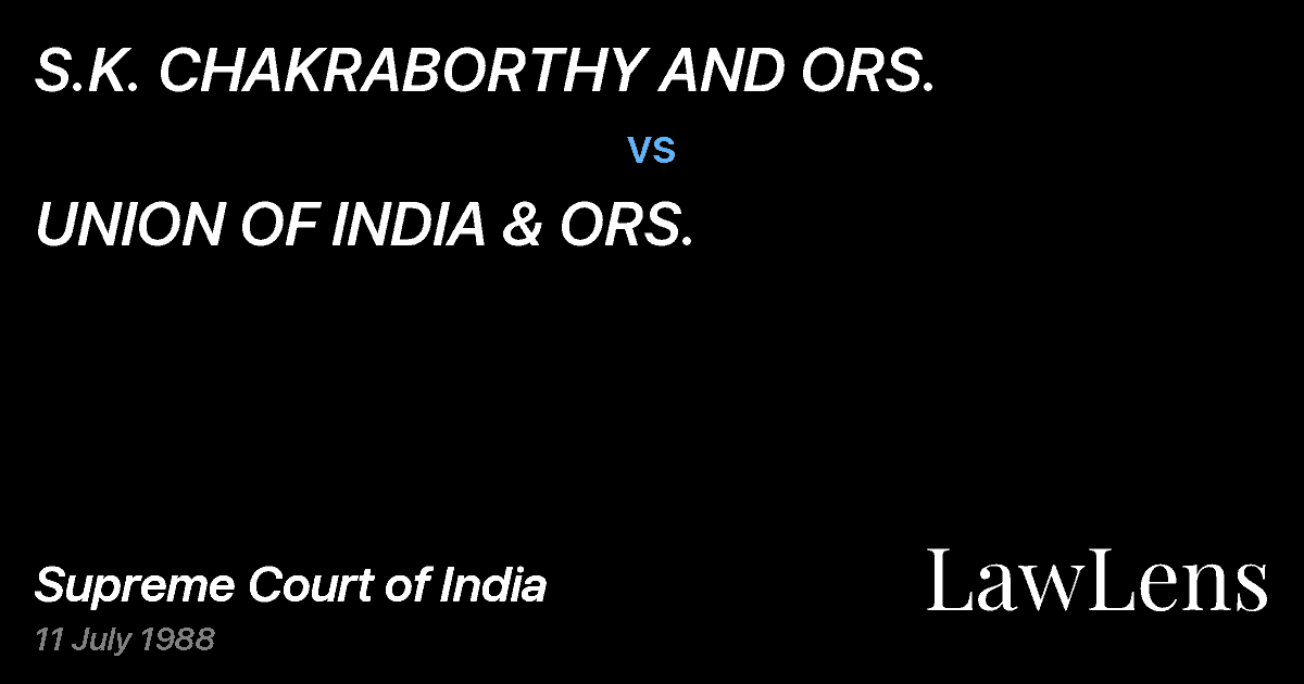 Preview image for S.K. CHAKRABORTHY AND ORS. vs. UNION OF INDIA & ORS.