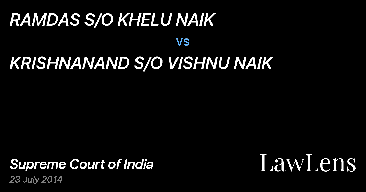Preview image for RAMDAS S/O KHELU NAIK vs. KRISHNANAND S/O VISHNU NAIK